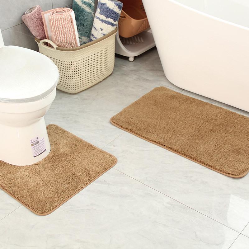 Non-slip U-shaped Bathroom Mat Set: Toilet
