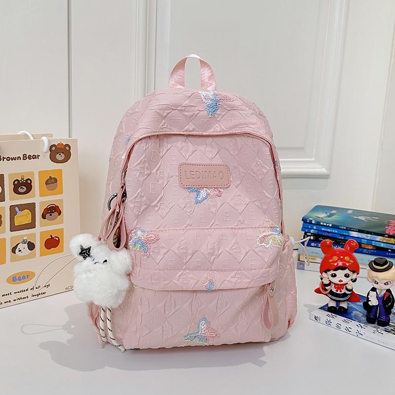 School Bag Ins Wind Girls School Bag High Value Butterfly Early Height Women Lightweight Burden Reduction Backpack