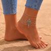 Retro Style Turquoise Foot Chain Handmade Foot Jewelry Fashion Hollow Anklet  Festival