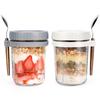 350ml Overnight Oats Jars Glass Sealed Jar Portable Yogurt Jar  For Cereal Yogurt Milk Fruit Salad