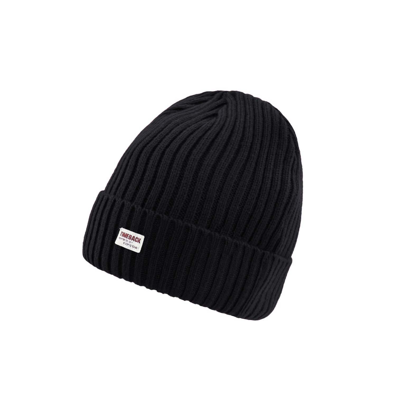 

Вязаная шапка мужская и женская высококачественная универсальная теплая и морозостойкая шерстяная шапка утолщенная 120 г чёрный