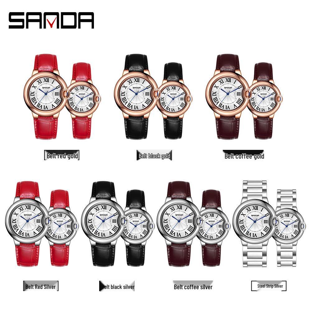 Sanda Retro Simple Couple Quartz Watches - Trendy, Cool, Luminous, Unisex Fashion Wristwatches