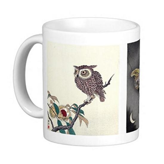 Ohara Photo Mug Koson, "Owl" Mug (Ukiyo-e Series)