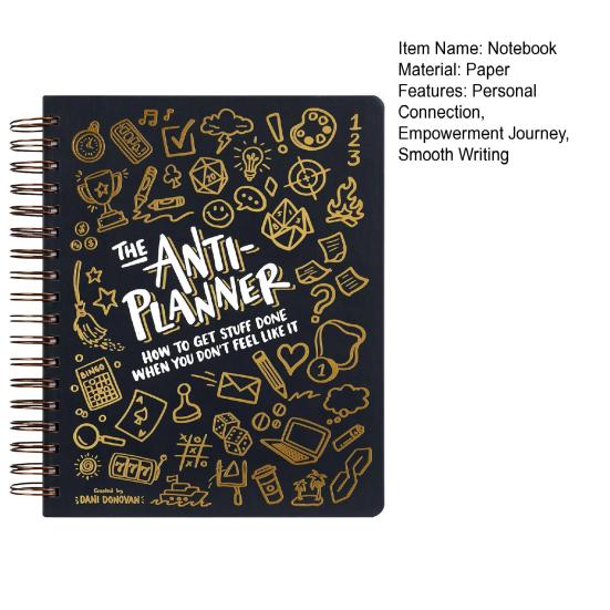 Quaderno Anti-Planner Fatto Quando Non Ne Hai Voglia Blocco Note con Stampa di Lettere e Illustrazioni Vivaci Pagine Spesse da 110gsm