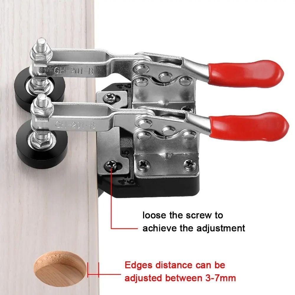 Aluminum Alloy 35mm Hinges Boring Jig Dual Fixture Drill Guide Woodworking Hole Drilling Guide Hole Punching Locator Template