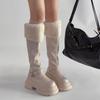 Winter Platform Thick Sole Women Knight High Boots Comfort Warm Cotton Snow Shoes Ladies Punk Height Increase Long Booties