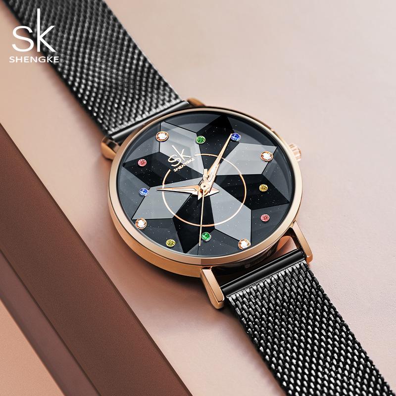 Guangzhou Watch Personality Geometric Hexagram Women'S Watch Women'S Niche Premium Quartz Watch 0157