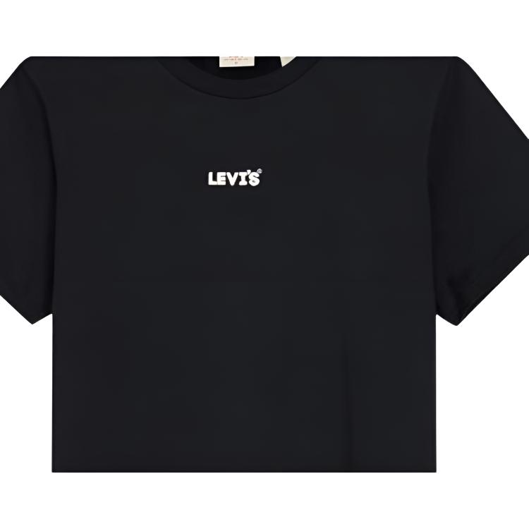 Levis Color Block Letter Jacquard Comfortable Short Sleeve T-Shirt Women T-Shirts Black A9269-0000