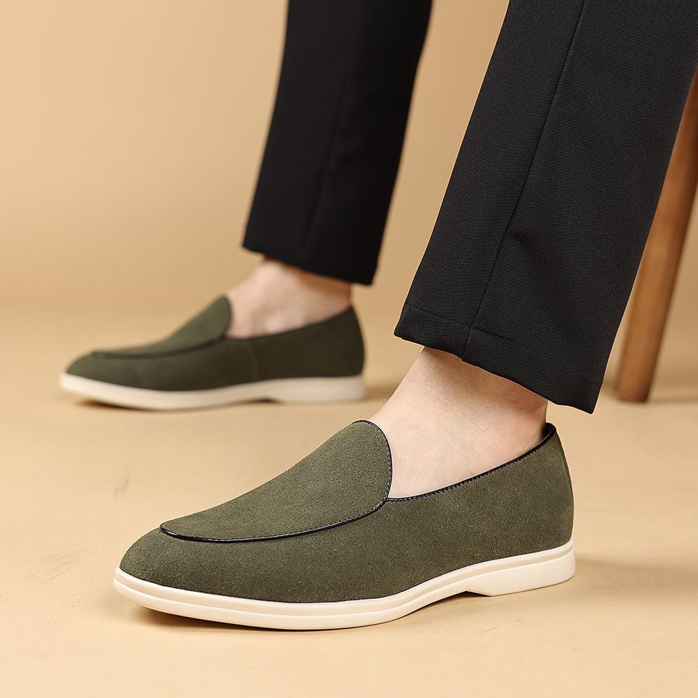 Fashion Men's Suede Leather Loafers Slip-On Driving Shoes Wide Width Comfortable Non-Slip Casual Moccasins Abrasion Resistant Fashion