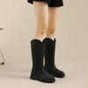 2026 Women's Rubber Rain Long Boots Plush Lined Warm Non-slip Waterproof Outdoor Platform Shoes Women's High Boots Botas Mujer