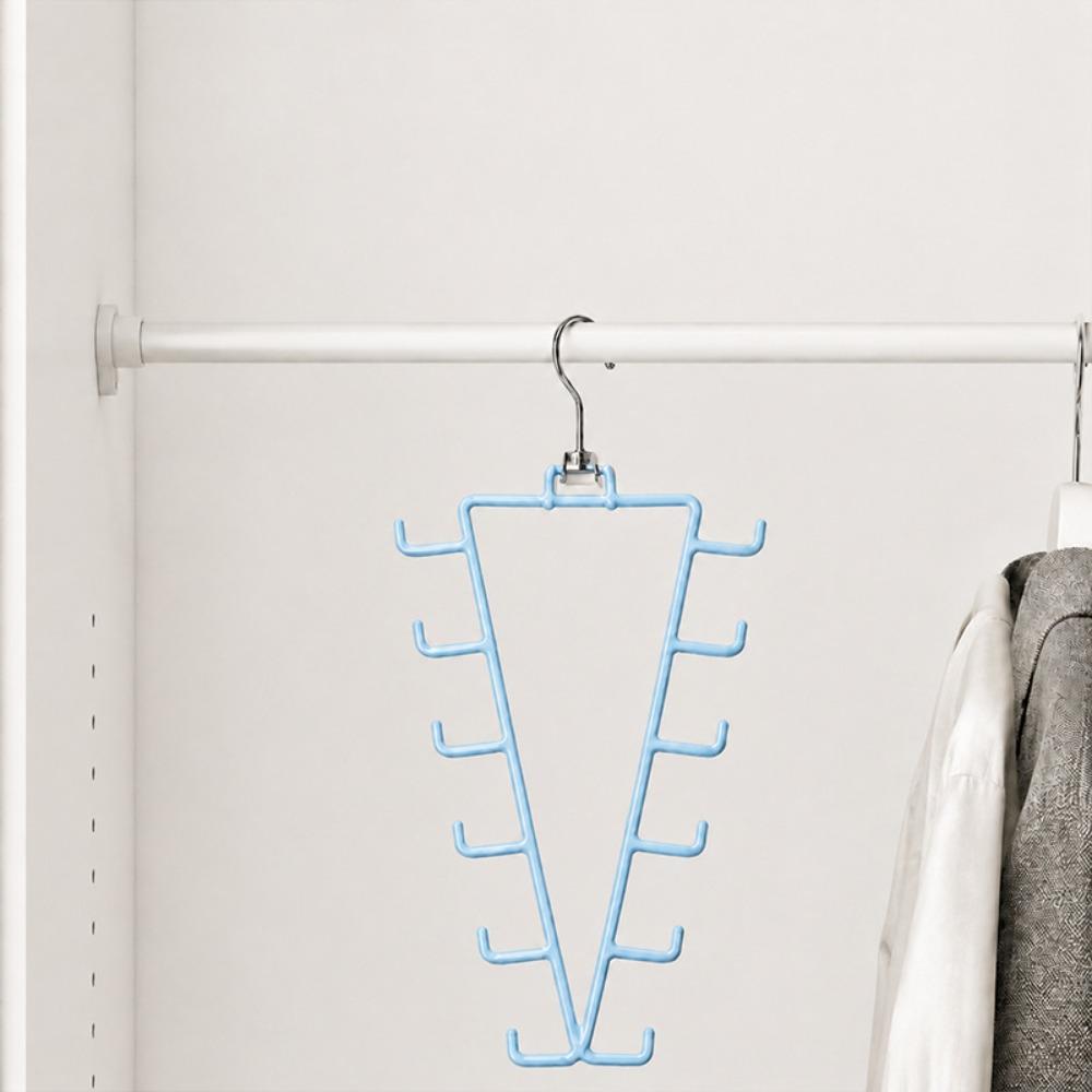 Space Saving V Shaped Hanger 12 Hooks Multi Hook Organizer New Hat Rack for Wardrobe синий