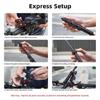 5 Section Telescoping Action Camera Clamp With 360  Ball Head Adapter Double Grips For Sports Recording Accessories