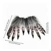 Talon Hand Covers with Gauntlets Plush Wolf Paw Gloves Soft for Costume Parties