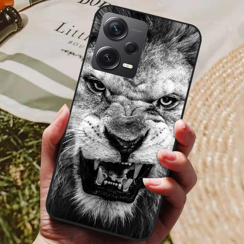 For Redmi Note 12 Pro 5G Case Note12 Covers Soft TPU Black Silicone Cover for Xiaomi Redmi Note 12 Pro+ 5G Plus Cartoon Painted