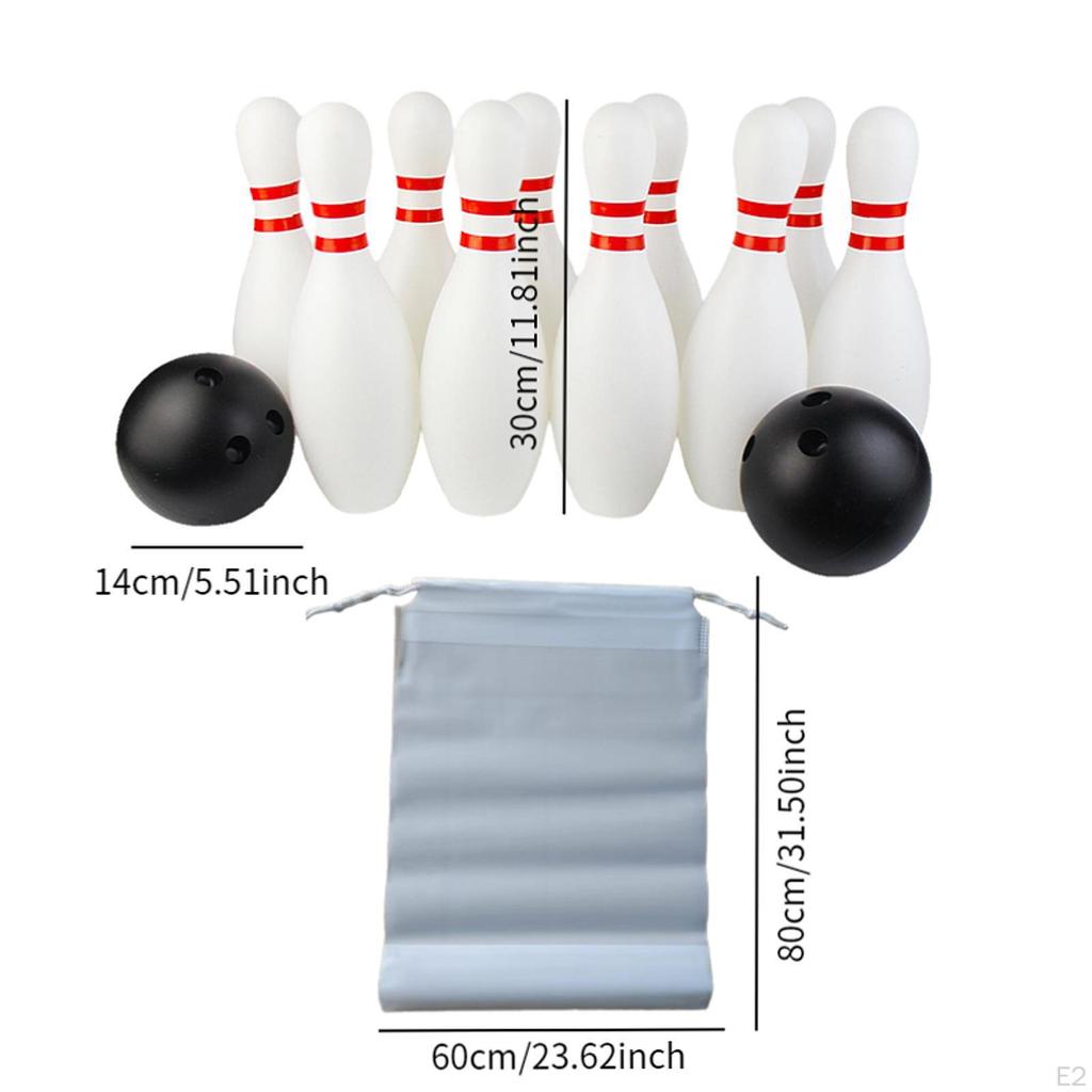 Kids Bowling Set 10 Pin and 2 Balls Motor Skills Educational Toy Outdoor Game for Ages 3 4 5