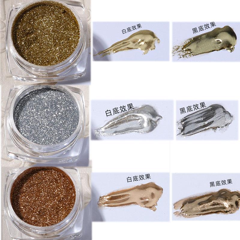 1/2pcs GoldMagic Mirror Chrome Nail Powder Holographic Laser Silvery Golden Nail Glitter Pigment, Shinny  Modeling Powder 0.5g