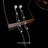 Pearl Chain Tassel Earrings for Women Zinc Alloy Needle Luxury Drop Earrings Luxury Designer Zircon Girls' Night