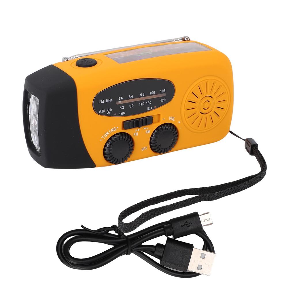 Emergency Hand Crank Radio with 3 LED Flashlight AM FM NOAA Portable Weather Radio Solar Powered Rad