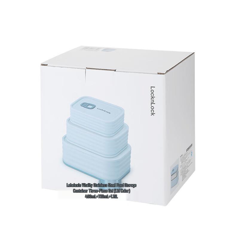 LocknLock New Vitality Stainless Steel Food Container Set (3-Piece)