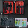 Stainless Steel 9-Piece Manicure & Pedicure Set with Tweezers and Nail Clippers In Black.