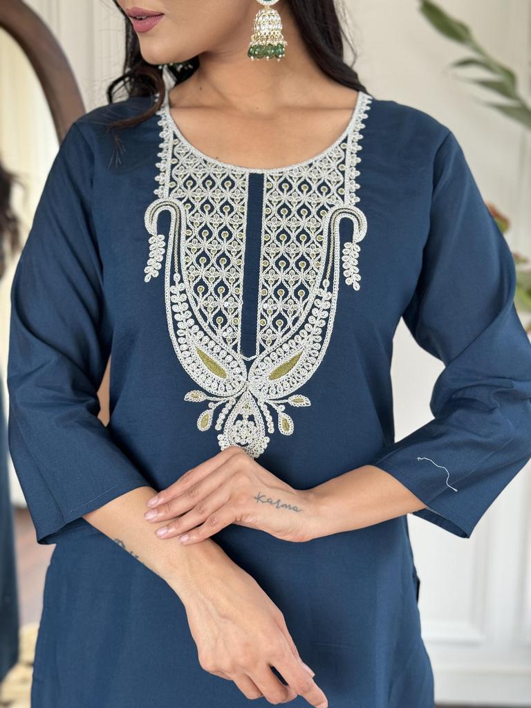 Women Designer Salwar Suit Kurta Pant Dupatta Set Indian Bollywood Top Tunic Kurti