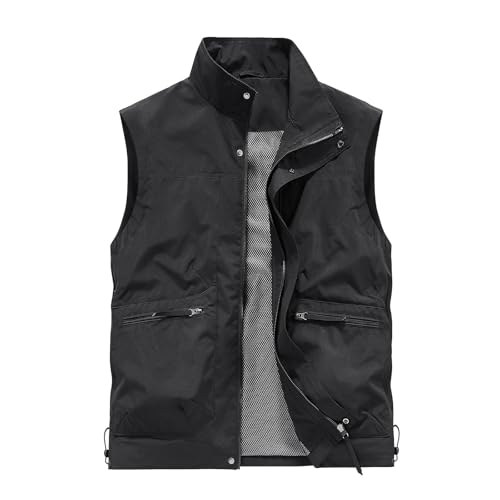 [Manatsulife] Men s Vest, Fishing Vest, Photographer Vest, Multi-Pocket, Multi-Function, Mesh, Water-Repellent, Breathable, for Fishing, Outdoor Activ