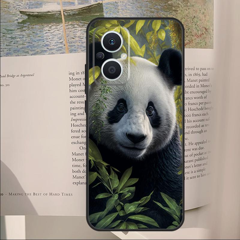 Panda Animal Cute Bear Cover For OPPO Reno 14F 11F 12F 13F 10 11 12 13 14 Pro 7 8 Lite OPPO Find X6 X8 X9 Pro Case