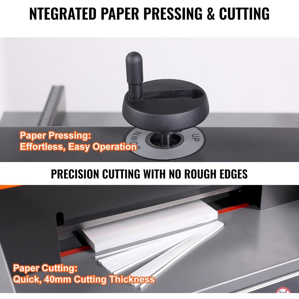 Cortadora de Papel Eléctrica, Ancho de Corte de 13" /330.2mm, Grosor de Corte de 1.57"/40mm, Máquina Cortadora de Papel de Escritorio con Control de Botón, Papel Eléctrico