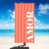 Striped Beach Towel with Italian Romantic Letter Design Summer Beach Pool Quick Drying Towel
