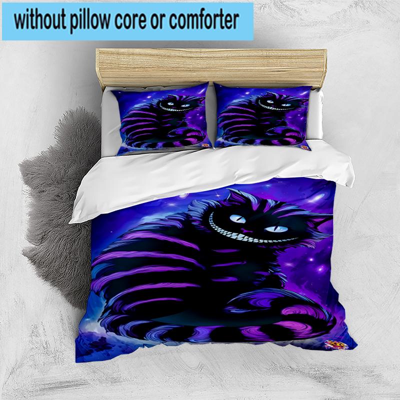 3PCS WonderlCat Fantasy Bedding Set,Including 1pc Duvet Cover And 2pcs Pillowcases Perfect for Bedroom, Dormitory, Fan Christmas Gift