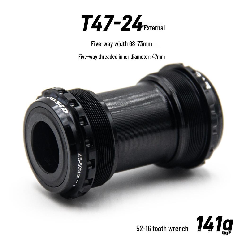 EVOSID T47 Threaded Bottom Bracket, 24/29mm for 68/86mm MTB/Road Bike, Integrated Bearings