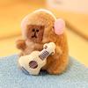 with Instruments Plush Doll Toy Capybara Anime Fluffy Toy Soft Stuffed Keychain  Children's Gift