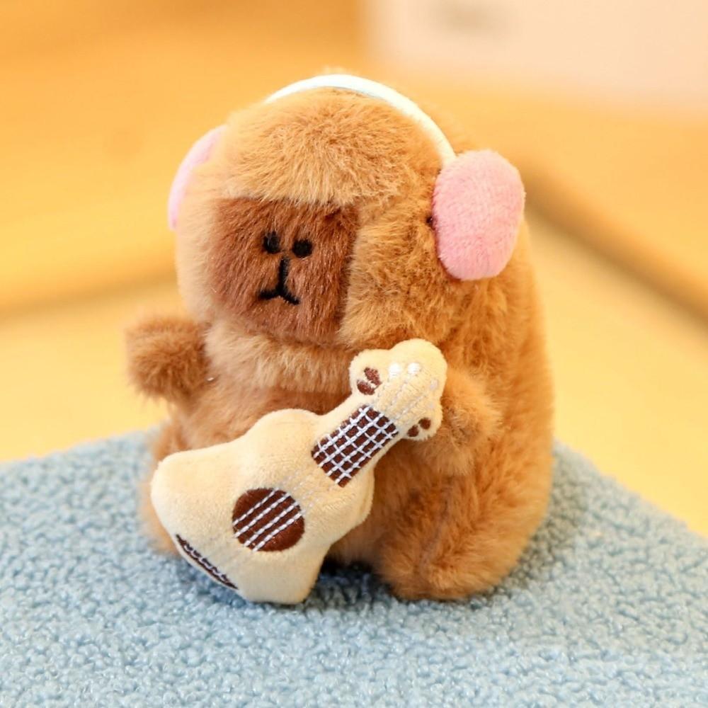 with Instruments Plush Doll Toy Capybara Anime Fluffy Toy Soft Stuffed Keychain Children's Gift
