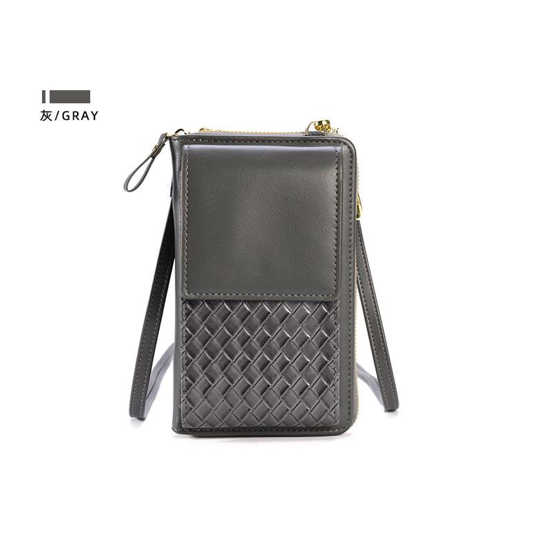 IELGY Ladies Solid Color Woven Pattern Messenger Bag with Large Capacity