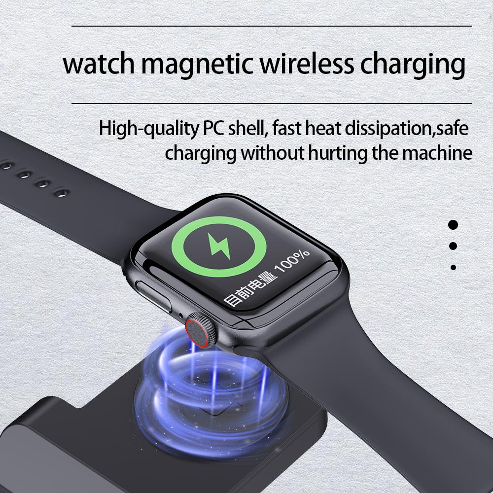 B-20A Vertical Wireless Charger for Apple Watch,iPhone,AirPods 3 in 1 Wireless Charger Stand Dock Station