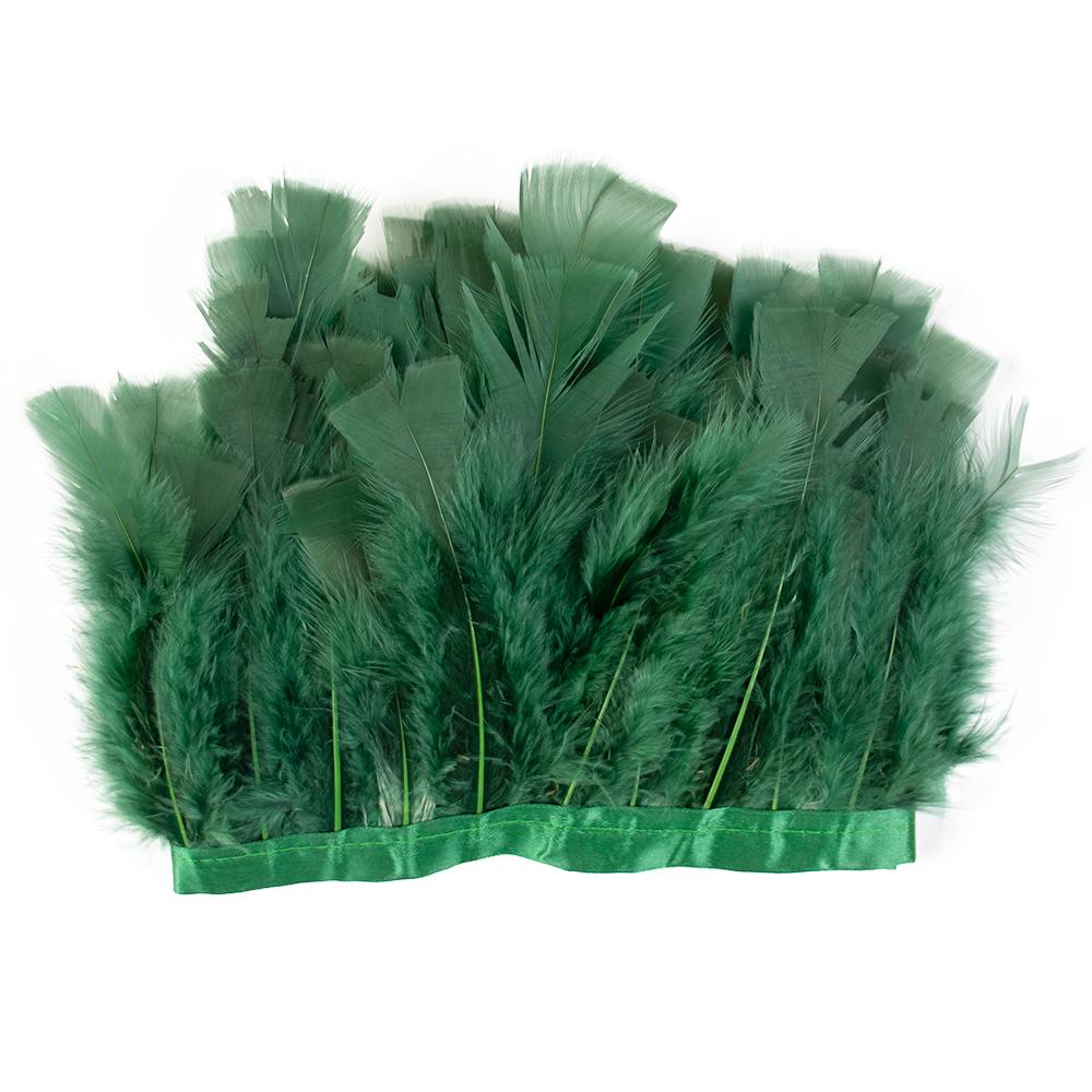 

10-15см Зеленая тесьма с бахромой из перьев индейки для рукоделия, декора свадебного платья, швейные аксессуары, перья, длина 1 метр темно-зеленого