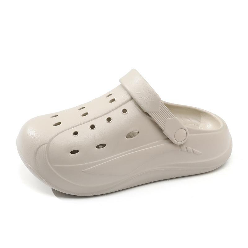 Baotou hole shoes women's thick-soled heightened non-slip slippers EVA wear-resistant and non-smelly feet outdoor beach breathable sandals