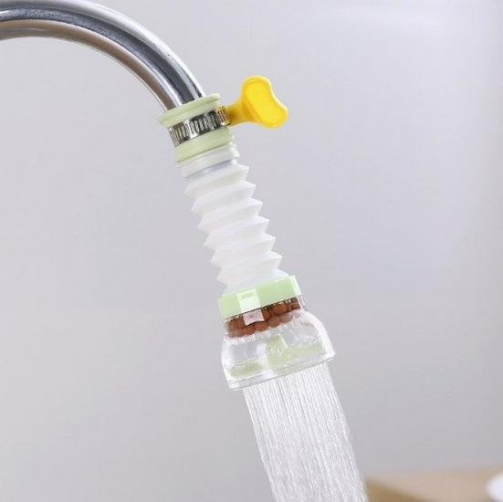 

Universal Swivel Faucet Filter: Anti-Splash, Water-Saving Nozzle & Telescopic Connector for Kitchen and Shower.