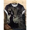 Summer Round Neck 3D Halloween Themed Pattern Print Top Fashionable Casual Short Sleeved Women's T-shirts