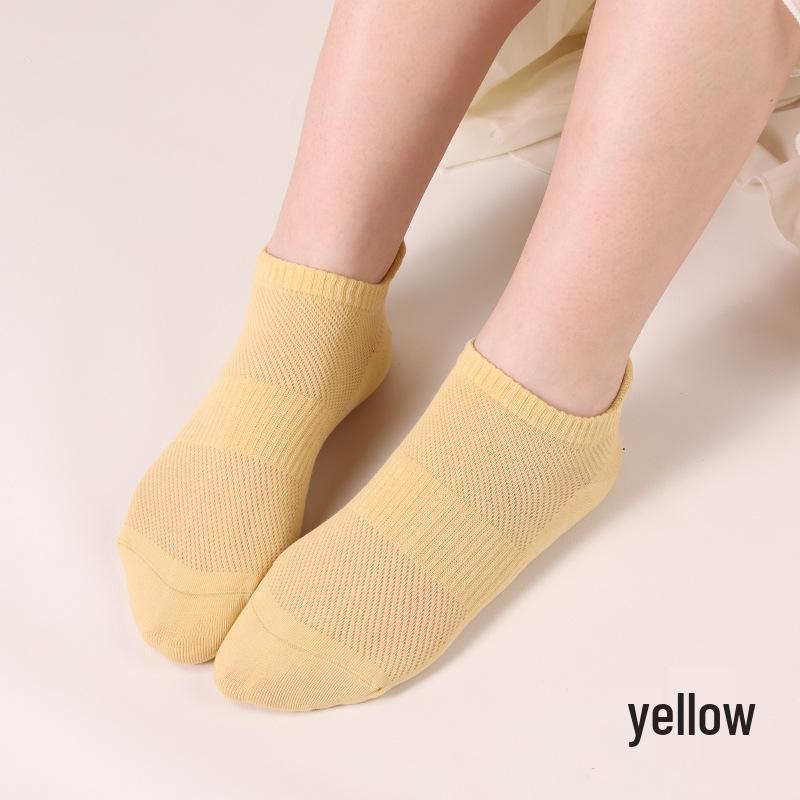 Women's Spring & Summer Cotton Socks - Breathable, Antibacterial, Anti-Pilling Mesh, Boneless Design, Compact Spinning Boat Socks