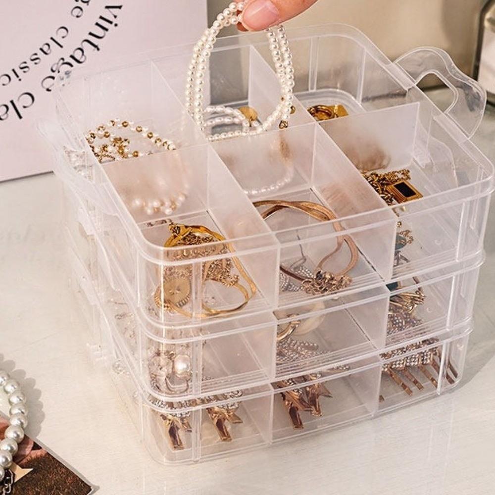 Large Capacity Toy Car Display Shelf Transparent Design Necklace Organizer Case  Bead Organizer