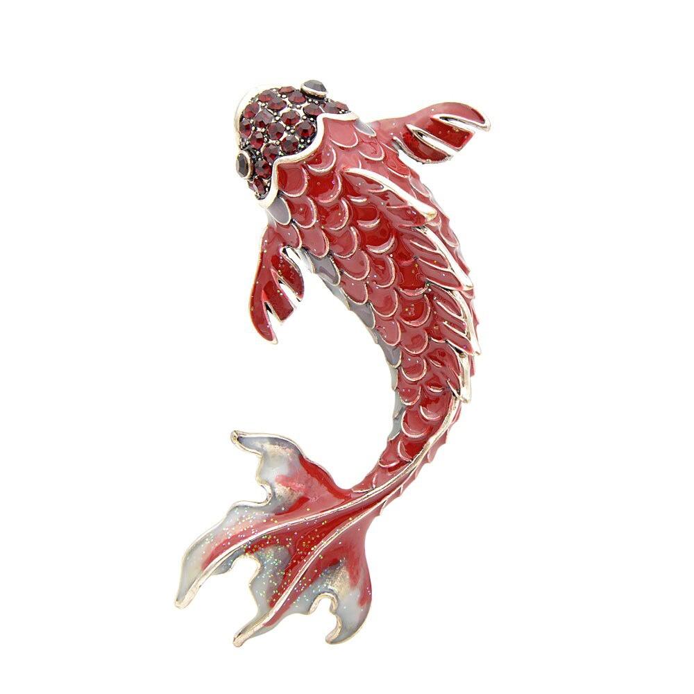 SKEDS Cute Fish Enamel Brooches For Women Kids Large Carp Pins Koi Animal Pin Fashion Girls Jewelry Coat Brooch Accessories Gift