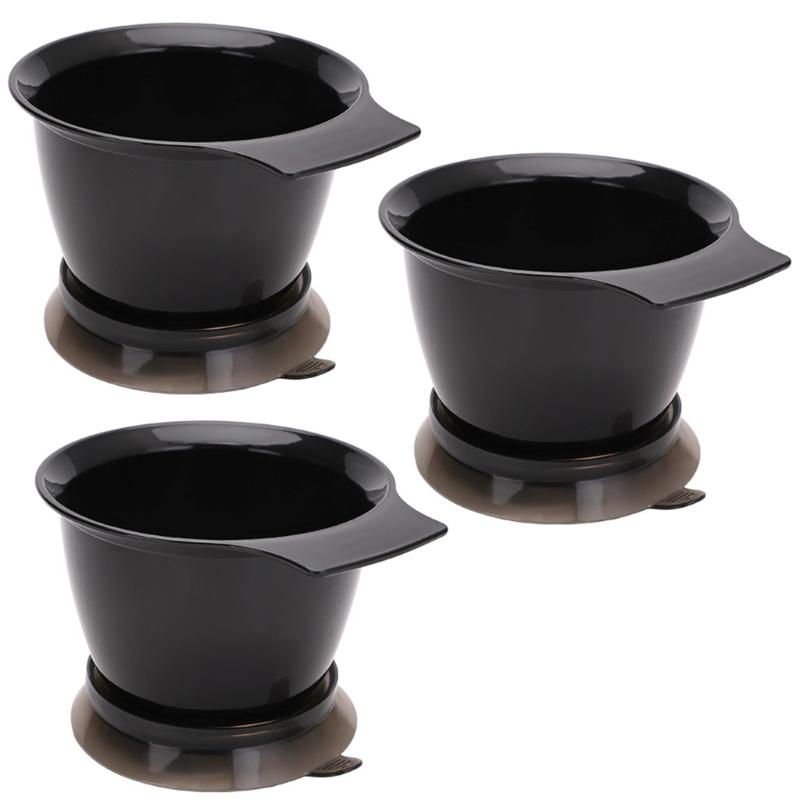 3Pcs Plastic Hair Dyeing Mixing Containers Slip Resistant Bottom 500ml Clear Scale Markings Salon Stylist Essential