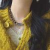 High Matching Retro Maillard Style Natural Tiger Eye Stone Dzi Bead Collarbone Chain Necklace