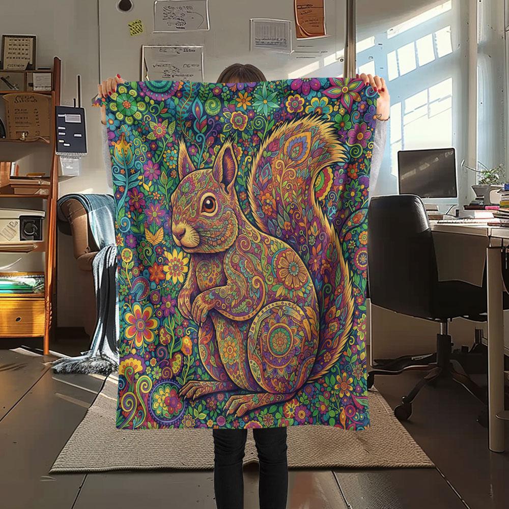 1Pc Mandalapainting Print Flannel Blanket, High Quality Comfortable for All Seasons, Home Decor, Warmth and Comfort, Perfect for Christmas Gifts