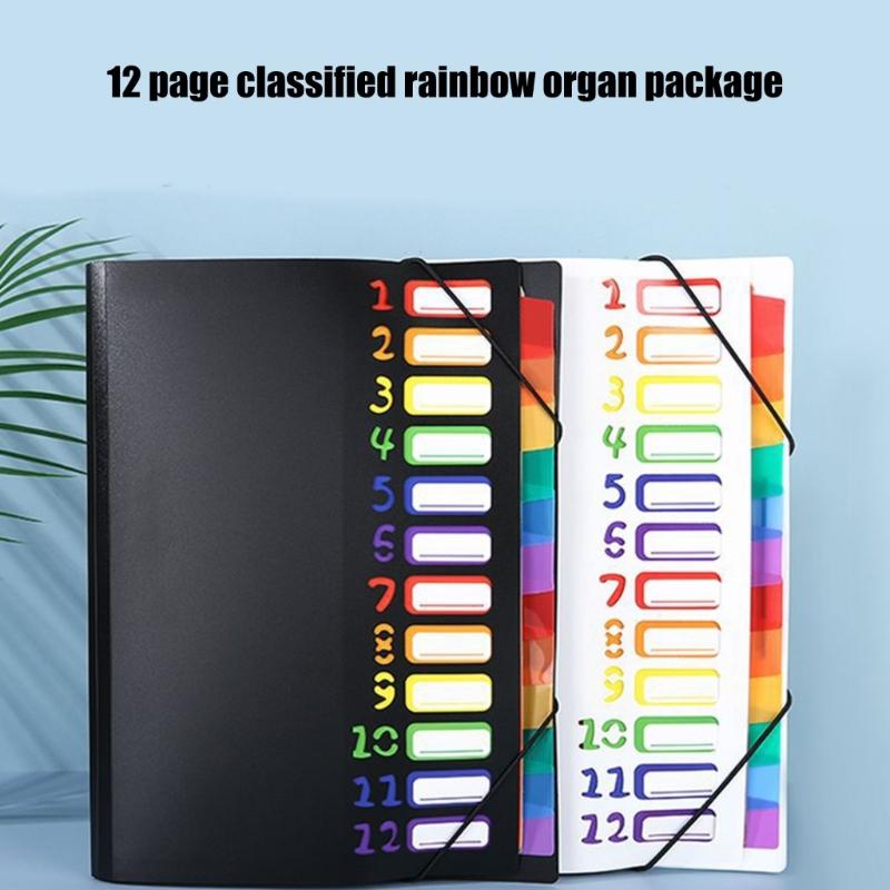 12 Pocket Expandable File Folder Letter Size Document Organiser Expanding File Organiser Sorting Folder Elastic Closure
