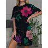 Fashion Versatile Short Sleeve Dress Casual Loose Crew Neck Casual Dresses