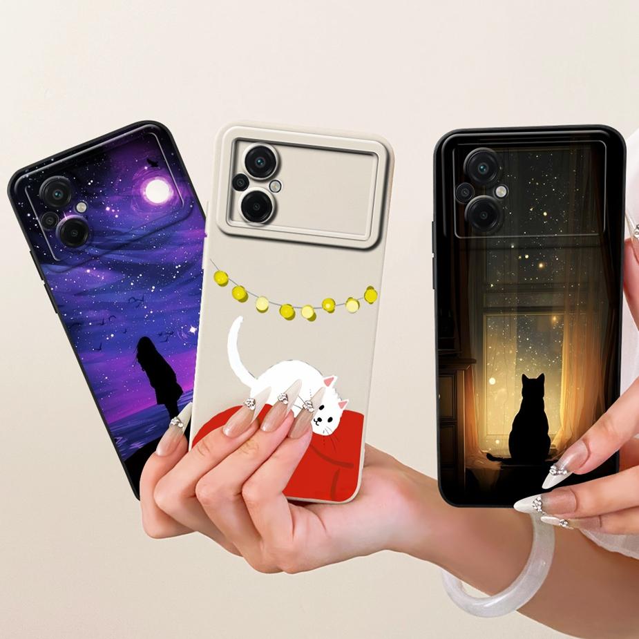 For Xiaomi Poco M5 Case Cute Cat Cartoon Cover Shockproof Soft Silicone Phone Case For Xiaomi Poco M5s PocoM5 s Back Cover Bags