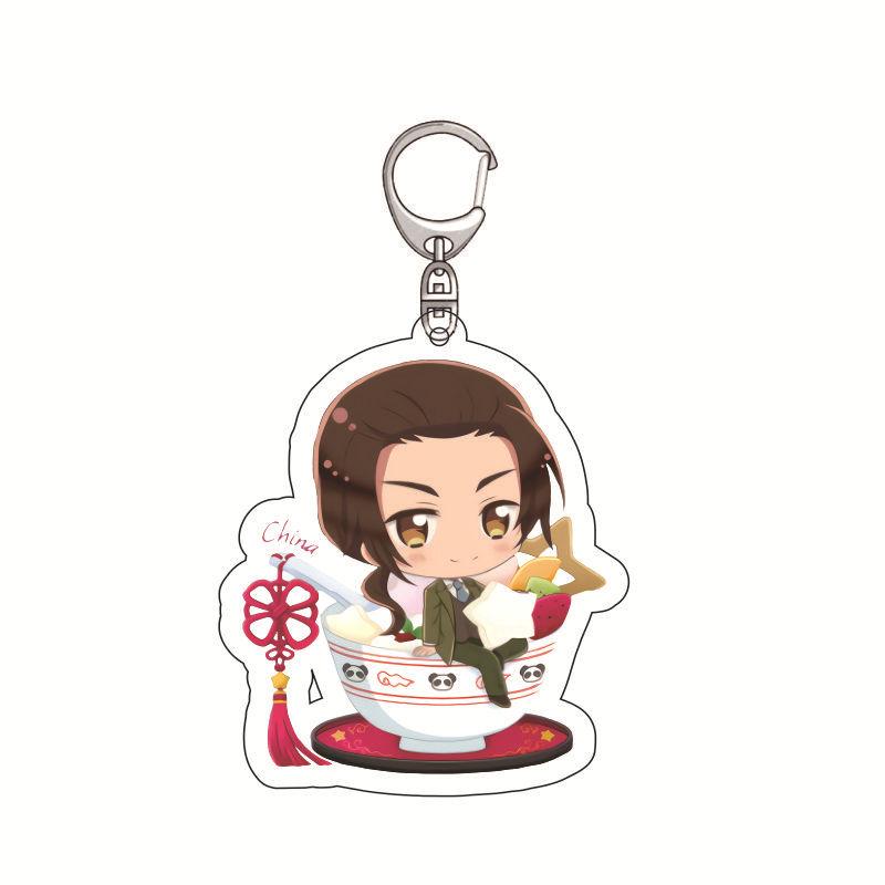 Hetalia Axis Powers Anime Acrylic Keychain Transparent Arthur Kirkland England British Gentleman Double Sided Pendant Keyrin UK Carry Mini Lightweight