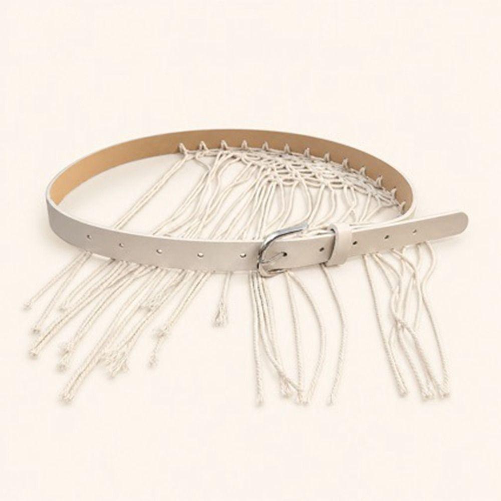 Boho Bohemian Style Belts Retro Woven Tassel Waistband Vintage Tassel Weave Belts Women